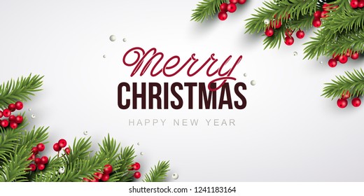 Merry Christmas background. Vector illustration with Christmas elements.