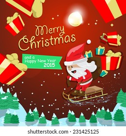 Merry Christmas Background - Vector Illustration, Graphic Design Useful For Your Design