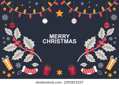 Merry Christmas background. Vector illustration.