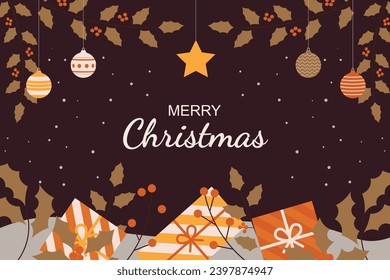 Feliz Navidad de fondo. Ilustración vectorial.