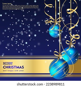 Merry Christmas background. Winter Holiday Posters or banners design in modern realistic style