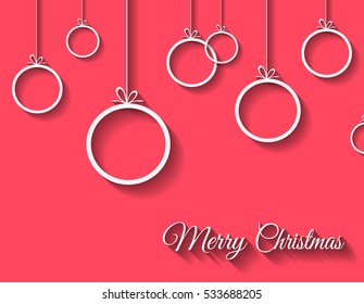 Merry Christmas Background for your seasonal invitations and new year flyers with colorful baubles and a lot of xmas design elements.