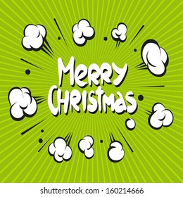 Merry Christmas backgrounds, comic book boom, vector illustration