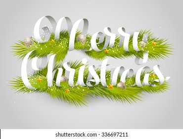 Merry Christmas  background.Typographic poster.