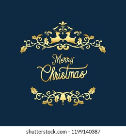 Merry Christmas badge design vector