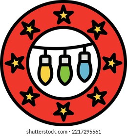 Merry Christmas Badge Vector Icon which is suitable for commercial work and easily modify or edit it
