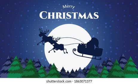 Merry Christmas Bakcground night and tree