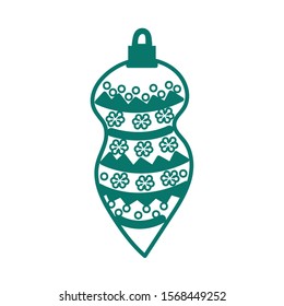 merry christmas ball decorative icon vector illustration design