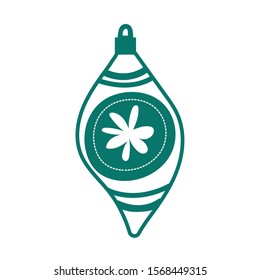 merry christmas ball decorative icon vector illustration design