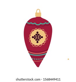 merry christmas ball decorative icon vector illustration design
