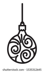merry christmas ball hanging decoration vector illustration design