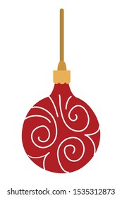 merry christmas ball hanging decoration vector illustration design