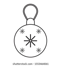 merry christmas ball hanging decoration vector illustration design