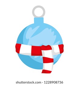 merry christmas ball hanging with scarf
