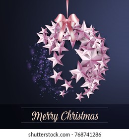 Merry Christmas Ball made from Stars Gift Card Template