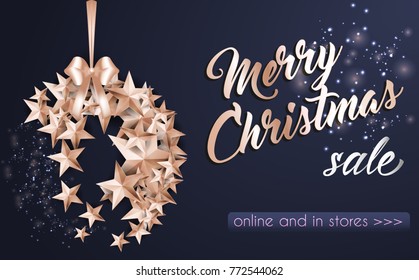 Merry Christmas Ball made from Stars With Bow