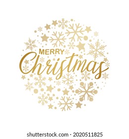 Merry Christmas ball, snowflakes. Vector art illustration.	