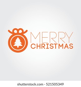 Merry Christmas Ball and tree - Orange