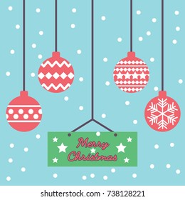 Merry Christmas Ball Vector Background