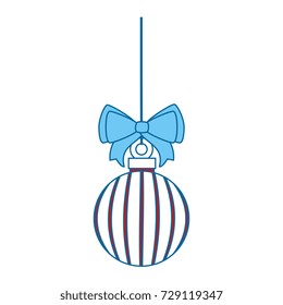 merry christmas balls with bow decorative