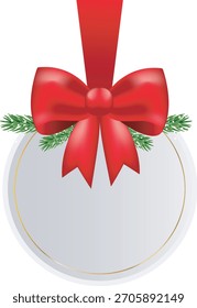 Merry Christmas banner with bow