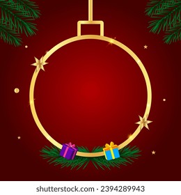 Merry Christmas banner with copy space background