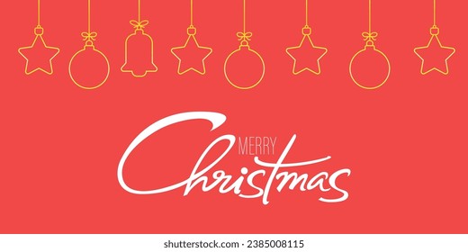 Merry Christmas banner with Christmas decoration