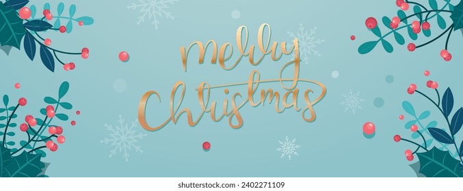 Merry Christmas banner design. Vector illustration.