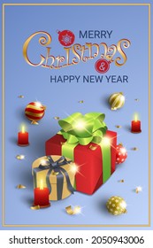 Merry Christmas. Banner with Christmas elements.