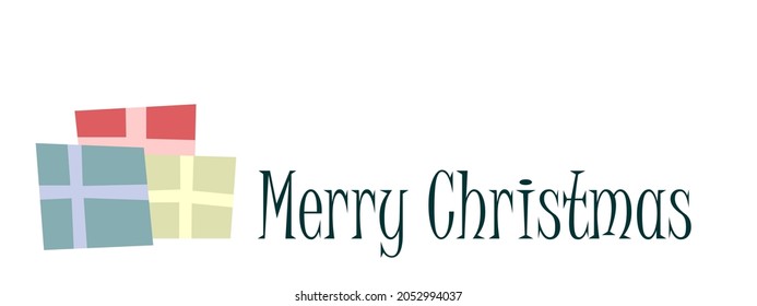 MERRY CHRISTMAS BANNER GIFTS AND RETRO TYPOGRAPHY