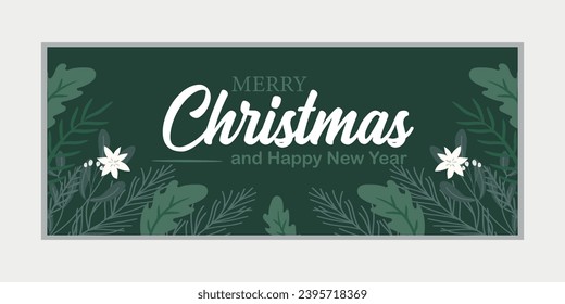 Merry Christmas banner and Happy New Year banner, social media cover and web banner, Merry Christmas design for greeting card, Vector Merry xmas snow flake header, Christmas banner or wallpaper 