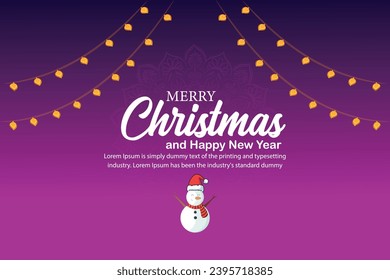 Merry Christmas banner and Happy New Year banner, social media cover and web banner, Merry Christmas design for greeting card, Vector Merry xmas snow flake header, Christmas banner or wallpaper 