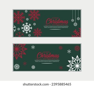 merry christmas banner and happy new year banner, social media cover and web banner, Merry Christmas design for greeting card, 
Vector merry xmas snow flake header, christmas banner set