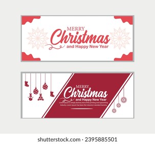 merry christmas banner and happy new year banner, social media cover and web banner, Merry Christmas design for greeting card, 
Vector merry xmas snow flake header, christmas banner set