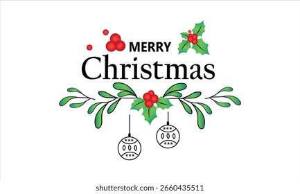 merry christmas banner icon vector 