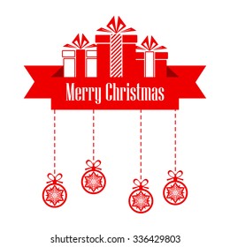 Merry Christmas banner. New Year concept.  Vector Illustration
