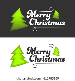 Merry Christmas banner on black and white background