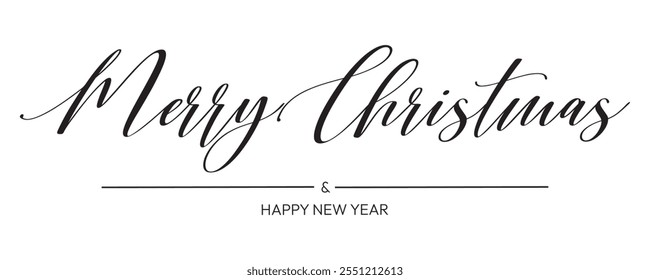 merry Christmas banner poster letter design with isolated on white background. 