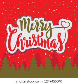 Merry Christmas Banner in Red & Gold