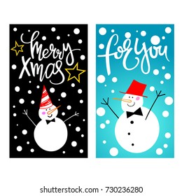Merry christmas banner set. Vector design card.