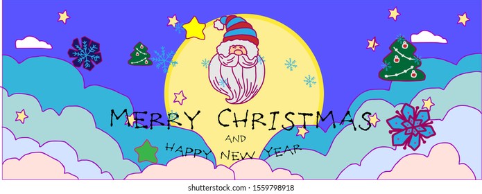 merry christmas banner or template, vector design illustration
