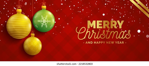 merry christmas banner template vector flat design