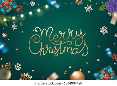 Merry Christmas banner with trendy 2021 colors