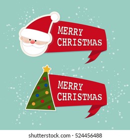 Merry Christmas banner - vector