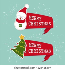 Merry Christmas banner - vector
