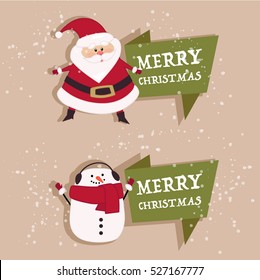 Merry Christmas banner - vector