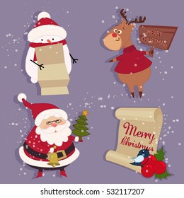 Merry Christmas banner - vector. Merry Christmas vector background. Santa Claus - Christmas greeting card.