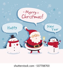 Merry Christmas banner - vector. Christmas greeting card