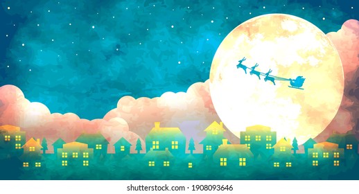 Merry christmas banner vector illustration ( vintage texture )