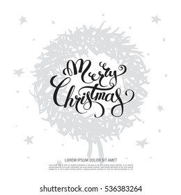 merry christmas banner, vector illustration